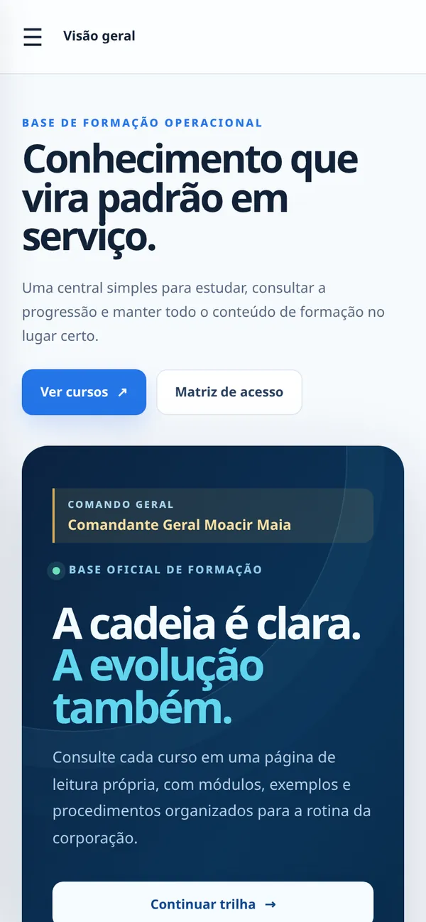 Plataforma NOVA no celular